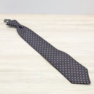 Vintage Mainstreet Clip On Tie Geometric Pattern Black Pink Blue Made in USA